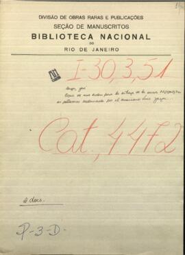 Copia de una orden para la entrega de la suma en patacones reclamados por el americano Luis Jager.
