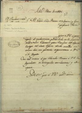 Carta de Carlos Antonio López, Presidente de Paraguay, a José María paz, participando de la nominación de Luis Echeverría para cirujano del segundo cuerpo del ejército aliado.