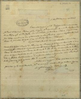 Carta de Gelly, Juan Andrés, a una persona no identificada pidiéndole informar a Manuel Peña, sobre el reconocimiento próximo de la independencia de Paraguay por el Brasil.