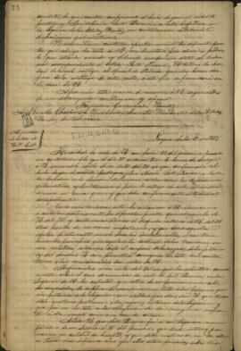 Oficio de Gumesindo Benítez, Ministro Interino de Relaciones Exteriores de Paraguay a Charles A. Washburn.