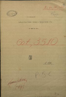 Carta de Hans Fish, Ing. en Jefe de Lineas Telegráficas, dirigida a Siemens Halske y Co.