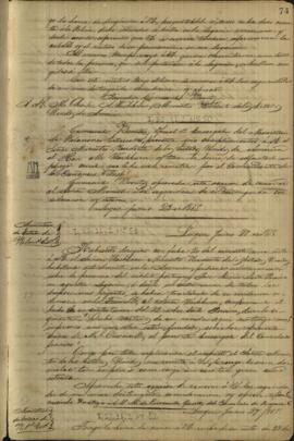 Nota de Gumesindo Benítez, Ministrro interino de Relaciones Exteriores de Paraguay a Charles A. Washburn.