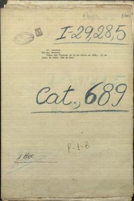 Copia del tratado del 15 de julio de 1852, entre la República del Paraguay y la Confederación Argentina.