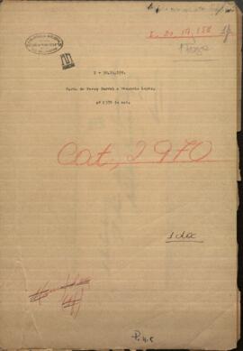 Carta del Ingeniero Percy Burrell, dirigido al Ministro de Guerra y Marina, Venancio López.