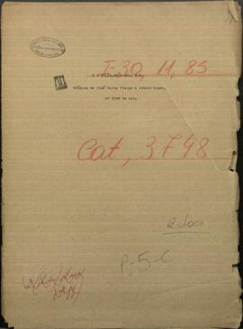 Oficios de Jose María Franco, jefe de milicias del Partido de Unión al Pdte. de Paraguay, Francisco S. López.