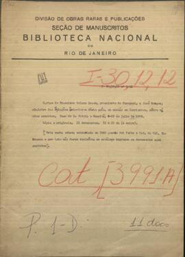 Copia de un despacho oficial dirigido a la Junta Gubernativa de Corrientes.