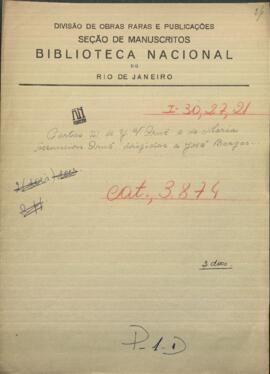 Cartas de Y. V. Orné, y de María Asunción Orné, dirigidas a José Berges, Ministro de Relaciones Exteriores de Paraguay.