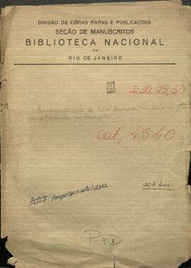 Correspondencia de Luis Caminos, Ministro de Guerra y Marina de Paraguay.