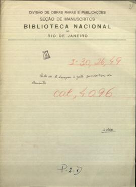 Carta de B. Ferreyra a la Junta Gubernativa de Corrientes.