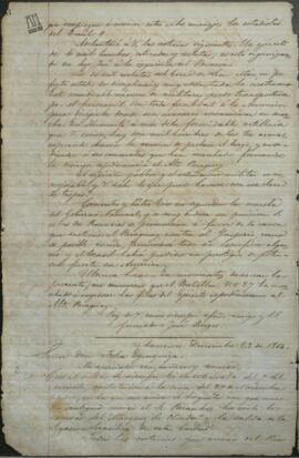 Carta de Jose Berges, Ministro de Relaciones Exteriores de Paraguay, a Felix Egusquiza, Agente Comercial de Paraguay en Buenos Aires.