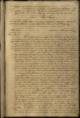 Oficio de José Berges Ministro de Relaciones Exteriores del Paraguay a Rufino de Elizalde, Ministro de Relaciones Exteriores de Argentina.