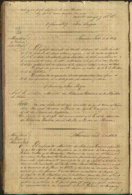 Oficio de José Berges Ministro de Relaciones Exteriores del Paraguay a James Mandeville Carlisle.