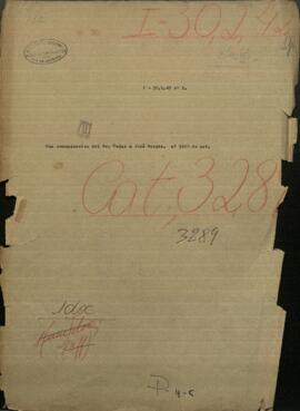 Una comunicación del Señor Rojas, dirigida a Jose Berges, Ministro de Relaciones Exteriores de Paraguay.