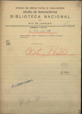 Correspondencia cambiada entre el Capitán de Fragata y el Comandante de navío de guerra "Tacuari".