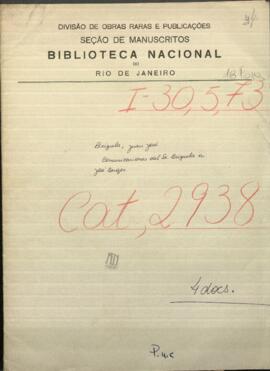 Comunicaciones del Señor Brizuela, dirigidas a Jose Berges, Ministro de Relaciones Exteriores de Paraguay.