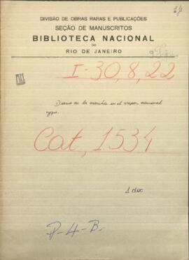 Diario de la marcha en el vapor nacional Jejui cuando la misión del Coronel Alfred Graty al Alto Paraguay.