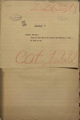 Copia de una nota de 23 de marzo de 1857 del Ministro de Relaciones Exteriores de la República al de igual clase del Gobierno Británico.