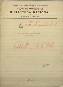 Nota de Luis Caminos, Ministro Interino de las Relaciones Exteriores de Paraguay, a William H. Seward.