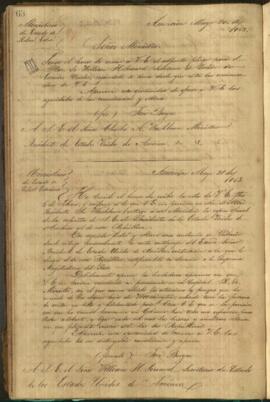 Oficio de José Berges Ministro de Relaciones Exteriores del Paraguay a William Henry Seward, Secretario de Estado de los Estados Unidos.