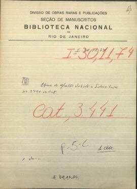 Oficio del Comandante de Santa Getrudis, Martin Urbieta, al Pdte. de Paraguay Francisco Solano