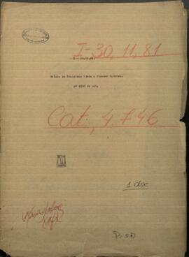 Oficio de Francisco Ojeda Jefe del Partido de San Lorenzo de Campo Grande, al Comandante, Vicente Barrios.