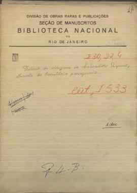 Diario de viaje de Salvador Aquino, a través de territorio paraguayo.