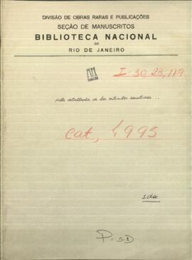 Nota detallada de los artículos remetidos a la Villa del Rosario.