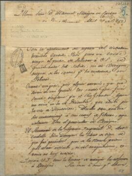 Carta de Carlos Antonio López, presidente de Paraguay, a Manuel Moreira de Castro.