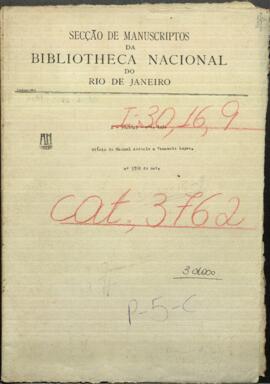 Oficio de Manuel Arebalo, Comandante de Santa Teresa, a Venancio López. Mtro. de Guerra y Marina de Paraguay.