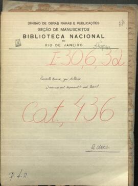 Discurso del representante del Brasil al felicitar al supremo gobierno en el primer aniversario de la fecha de independencia de la República del Paraguay.