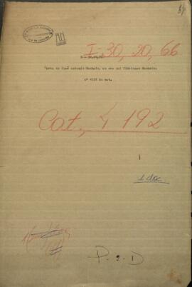 Carta de Jose Antonio Machain, del ejercito paraguayo, a su padre Ildefonso Machain.
