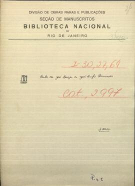 Carta de Jose Berges, Ministro de Relaciones Exteriores de Paraguay, a Jose Rufo Caminos, Cónsul General de Paraguay.