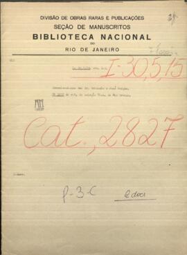 Comunicaciones del Señor Brizuela, dando noticias de los asuntos Orientales, dirigido a Jose Berges, Ministro de Relaciones Exteriores de Paraguay.