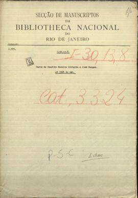 Carta de Candido Bareiro, Encargado de Negocios de Paraguay, dirigida a Jose Berges, Ministro de Paraguay.