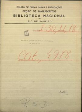 Oficio del General Martin Mc Mahon, Ministro americano en Paraguay a Luis Caminos.