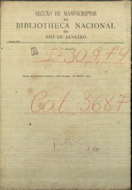 Carta de Lorenso Torres, Mtro. de Buenos Aires a Jose Berges, Mtro. de Relaciones Exteriores de Paraguay.