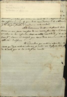Carta dirigida a Buenaventura Decoud, enviando una nota sobre muebles y otros objetos.