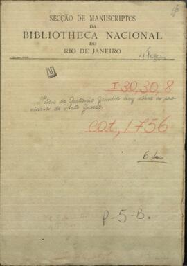 Notas de Antonio Gaudie Ley sobre la Provincia de Mato Grosso.