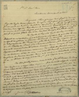 Carta de Juan Andrés Gelly, informando a Manuel Peña enviado de Paraguay, junto al gobierno de Buenos Aires.