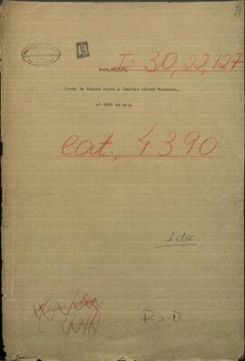 Carta de Francisco Solano López, Pdte. de Paraguay al Ministro americano, Charles A. Washburn.