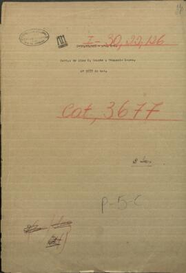 Cartas de Alex C. Grant, asistente del Director de Arsenal de Asunción dirigido a Venancio López.