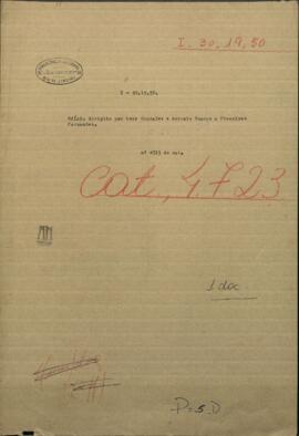 Oficio dirigido por los empleados de Capiatá, Luís González y Antonio Ocampo al Sargento Francisco Fernández.