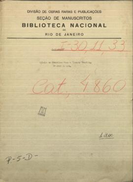 Oficio de Francisco Meza, Comandante del Campamento de Caapucu a Vicente Barrios.