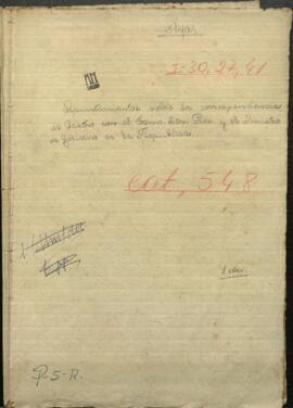 Apuntes sobre la correspondencia de Castro con el excelentísimo. Señor Presidente y el Ministro de Gobierno de la República.