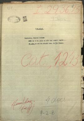 Nota de 17 de julio de 1857 del consul ingles acompañado de una orden de su Gobierno un ejemplar del relatorio, sobre el departamento de correos