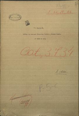 Oficio del Coronel Wenceslau Robles a Francisco Solano López, Pdte. de Paraguay.