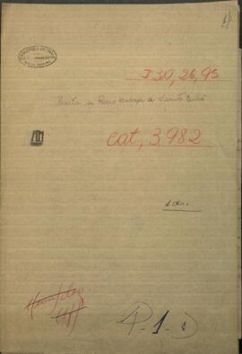 Carta de Pedro Bedoya a Vicente Erné dando satisfacciones acerca de la noticia relatada por Manuel Cabia.