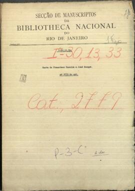 Carta de Francisco Pereira a Jose Berges, Ministro de Relaciones Exteriores de Paraguay.