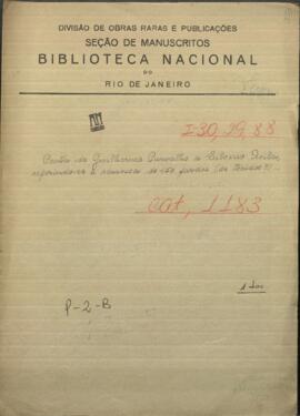 Carta de Guillermo Carvallo a Silverio Avila refiriéndose al envío de 150 fardos de tejidos.