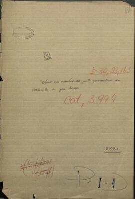 Oficio de los miembros de la Junta Gubernativa de Corrientes, Teodoro Gauna, Sinforoso Caceres y Victor Silvero a Jose Berges.